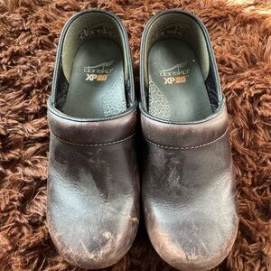 Dansko Dark Brown Leather Slip-On Shoes